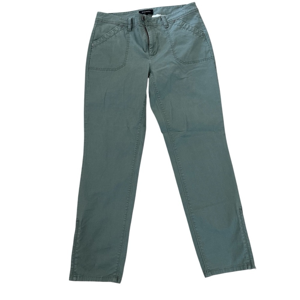 Talbots Women’s Green Straight Zippered Hem Leg Chino Pants Size 8 NWT - Picture 1 of 10